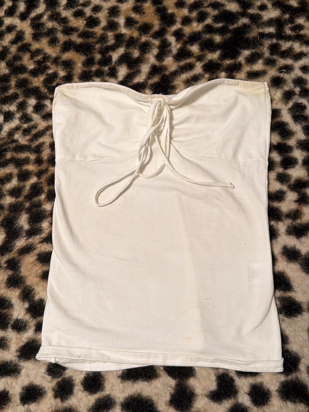 Brandy Melville White Strapless Tie-Front Tube Camisole
